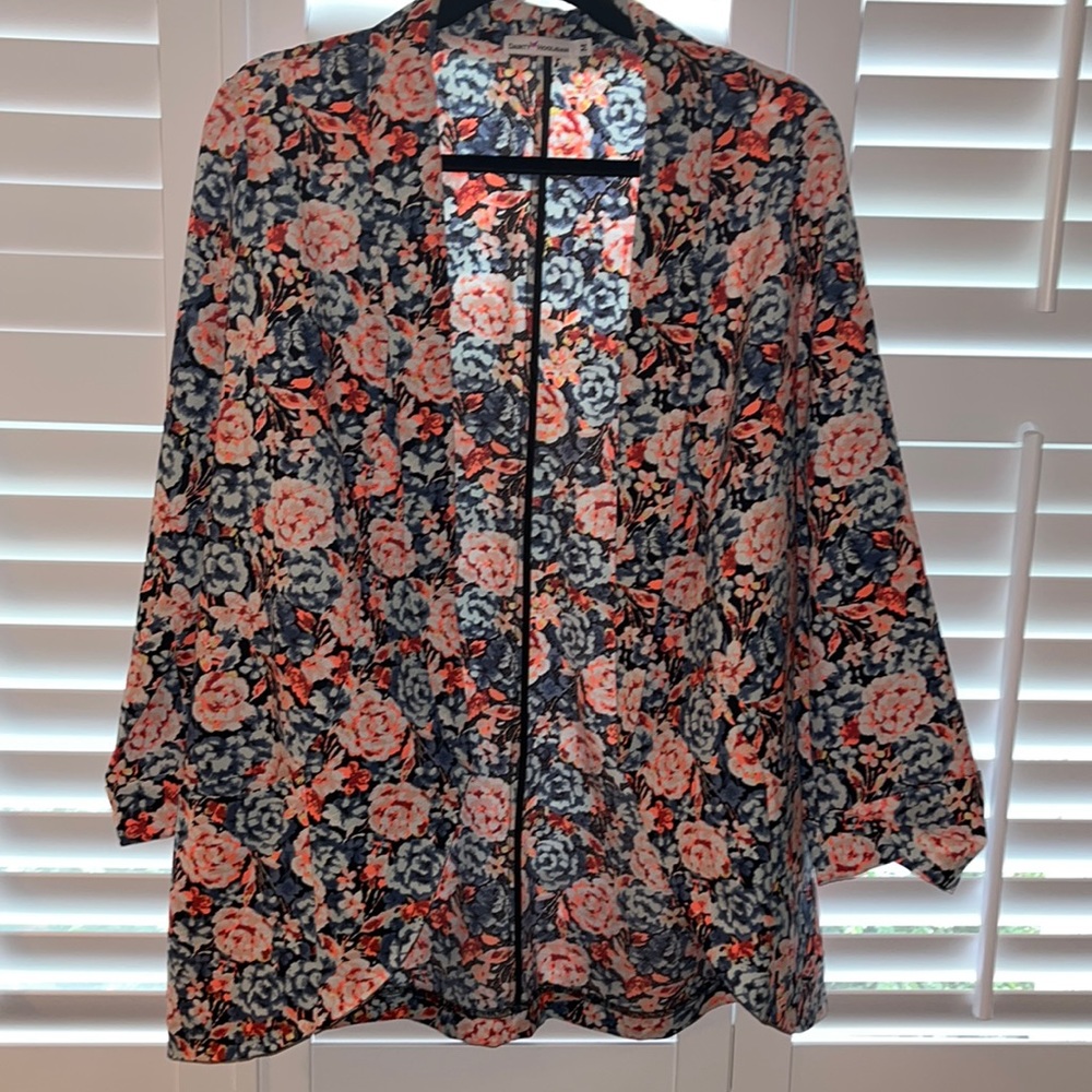 All over print 3/4 length sleeve blazer